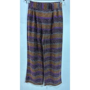 ModCloth Women's Metallic Shimmer Elastic Waist ‎ Wide-Leg  Pants SZ S
